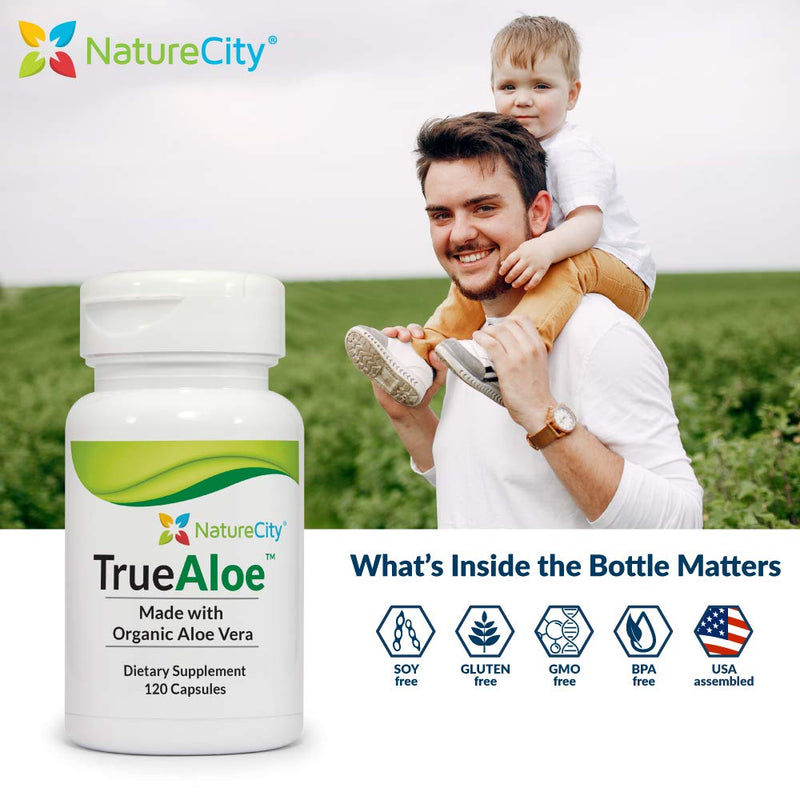 True-Aloe 40,000mg Gel Equivalent Per Capsule – Made with Organic Aloe Vera (120 Capsules) 1 - NewNest Australia