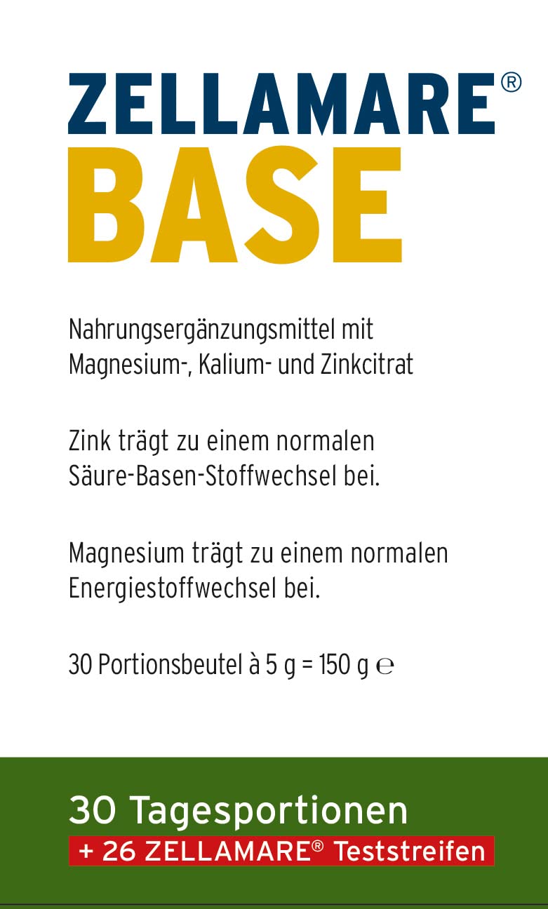 CELLAMARE BASE for interval fasting, for vitality in everyday life, with zinc, potassium &amp; Magnesium citrate, vegan  WITH BASE TEST STRIPS, quality Made in Germany - NewNest Australia