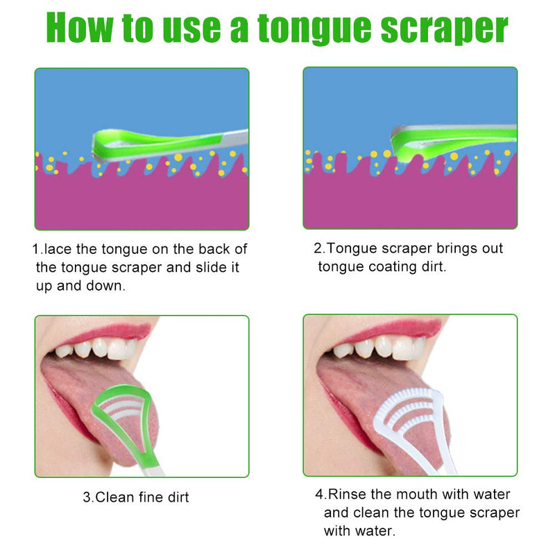 Tongue Scraper Cleaner, FANDE 10PCS Oral Scraping Cleaner, Tongue Cleaner Brush for Help Getting Rid of Bad Breath, Food Scraper to Keep Your Mouth Healthy and Clean (Set of 5 Colours) - NewNest Australia