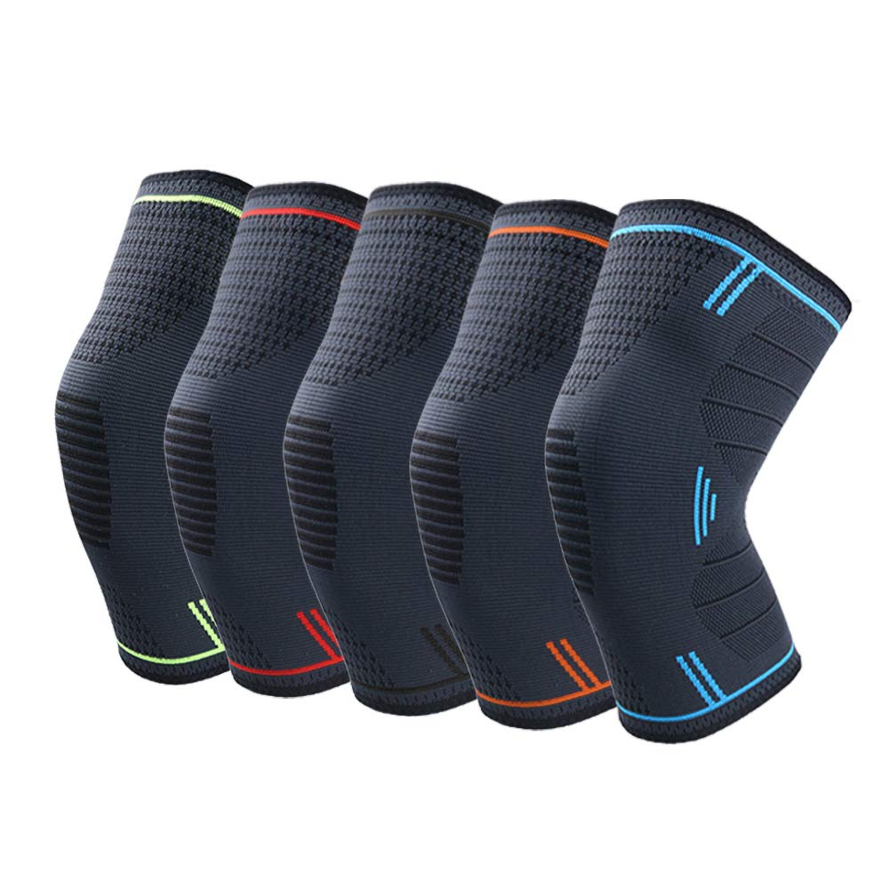 Boer knee support compression knee pads, knee braces elastic sports knee  pads, knee pads knee sleeve for men women - volleyball, basketball, size: M  