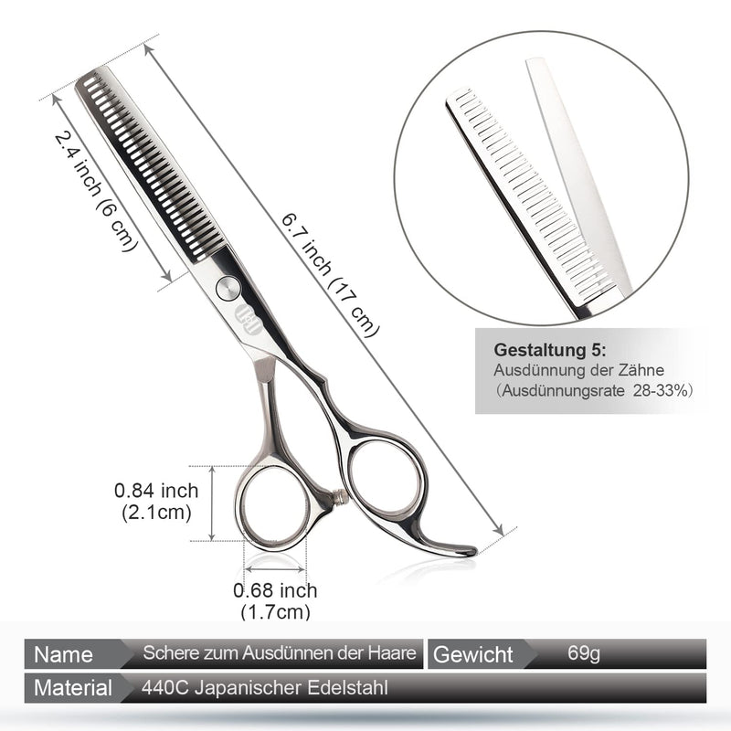 Hair Cutting Scissors, Ciicii Professional Hairdressing Scissors Set (Hair Scissors & Thinning Scissors) Hair Scissors Set For Men Women Pets Family Hairdresser Salon Silver Hair Scissors - NewNest Australia