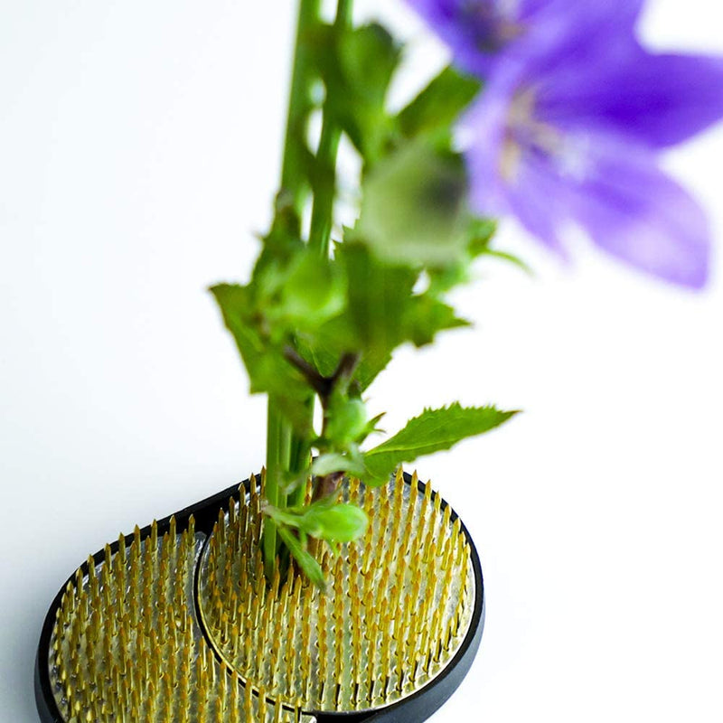 Wazakura Sun and Moon Ikebana Kenzan, Made in Japan, Pin Frog Japanese Flower Holder for Floral Arrangement - 3-3/4"x2-1/4(93x59mm) Brass - NewNest Australia