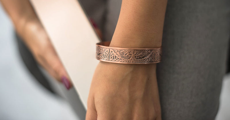 Vicmag Copper Magnetic Bracelet for Men 3500 Gauss Magnets Brazaletes 100% Solid Pure Copper Jewelry Cuff Bangles (Adjustable Size with Gift Box,Tree) - NewNest Australia