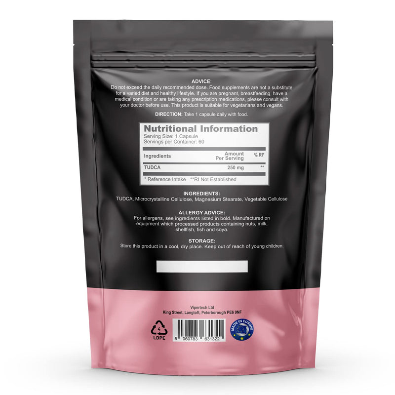 Nutrality Tudca Supplement 250mg - 60-Day Supply Tudca Bile Salts for Liver Cleanse Detox and Repair - Brain Health, Mitochondria Support, Gut Microbiome Booster - Suitable for Vegans & Vegetarians - NewNest Australia