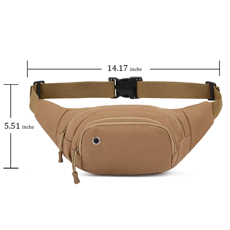 DAITET Fanny Pack for Men&Women, Crossbody Waist Bag with Adjustable Belt, Large Capacity Bum Bag for Traveling Hiking Cycling Workout Casual(Classic Khaki) Classic Khaki Oxford Cloth - NewNest Australia