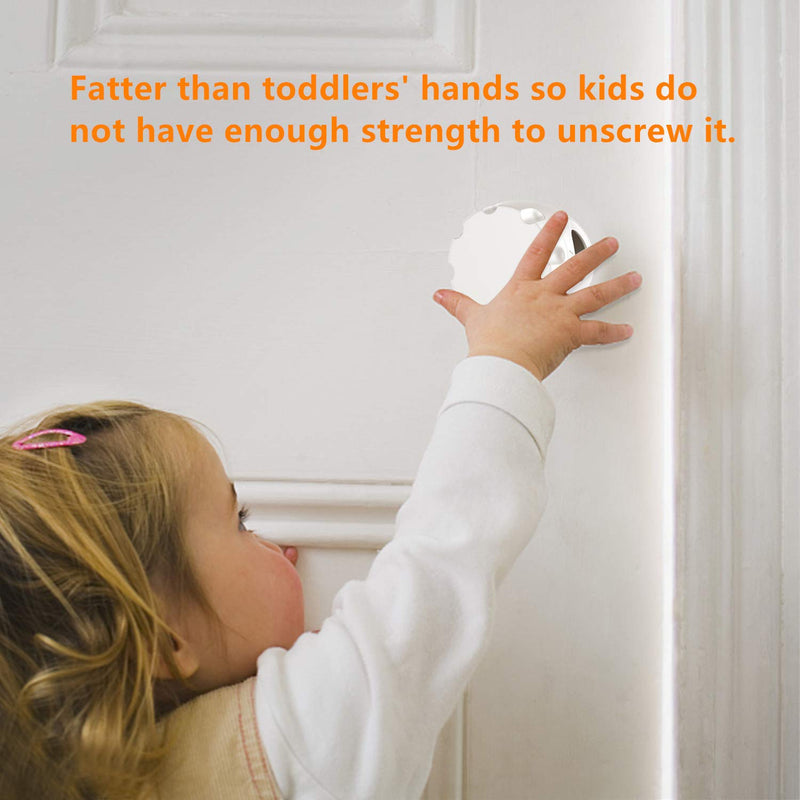 Uxoz Door Knob Safety Cover, 4 Pack Baby Safety Door Handle Cover, Screw Thread Design, Reusable, Reliable Solution to Prevent Kids from Popping Off The Covers 4 Count (Pack of 1) - NewNest Australia