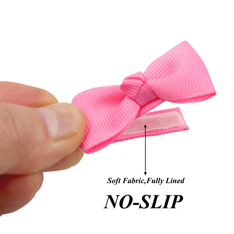 50 Pieces 25 Colors in Pairs Baby Girls Fully Lined Hair Pins Tiny 2" Hair Bows Alligator Clips for Girls Infants Toddlers Colorful Pure - NewNest Australia