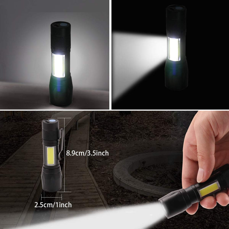 KunHe Mini Small LED Flashlight and Camping Lantern combo Usb rechargeable flashlights Pack of 4 - NewNest Australia