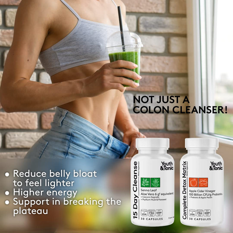 3pk Detox Cleanse Kick Off Weight Management | Colon Cleanser + Water Loss Pills w Dandelion + ACV Full Body Detox + Probiotics | Flat Stomach & Waist Line Reduction|Restart Metabolism Bloating Relief - NewNest Australia