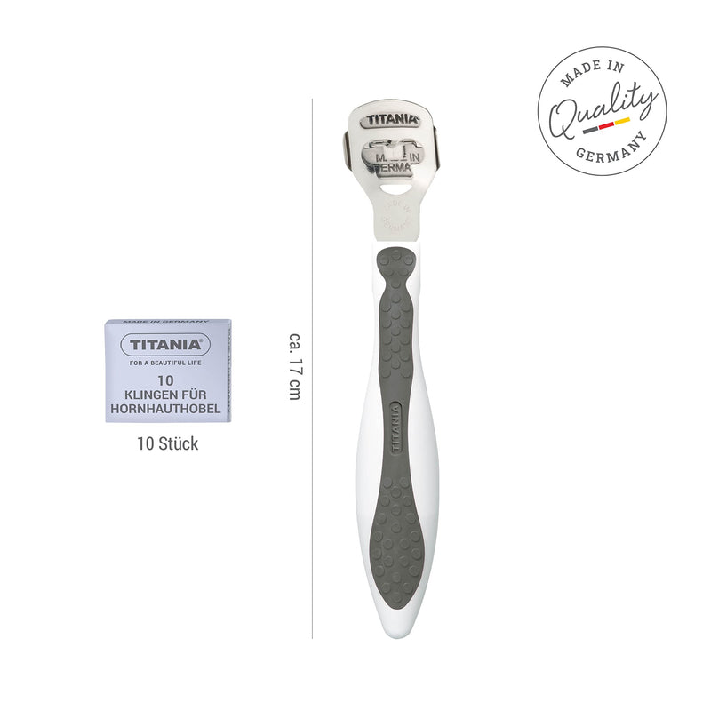 TITANIA callus planer with 10 replacement blades • Callus remover made of stainless steel • Quality callus cutter • Made in Germany • Callus planer with replacement blades - NewNest Australia