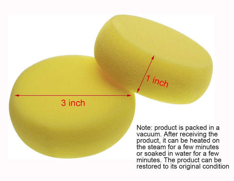 Penta Angel Round Sponges 6pcs 3inch Yellow Painting Sponges Synthetic Artist Sponges Watercolors Sponges for Art & Craft Pottery Clay Cleaning Ceramics Wall (Round Painting Sponges) - NewNest Australia
