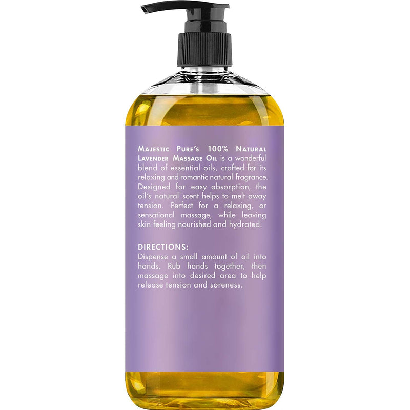 MAJESTIC PURE Lavender Massage Oil for Men and Women - Great for Calming, Soothing and to Relax - Blend of Natural Oils for Therapeutic Massaging and Aromatherapy - 8 fl oz. - NewNest Australia