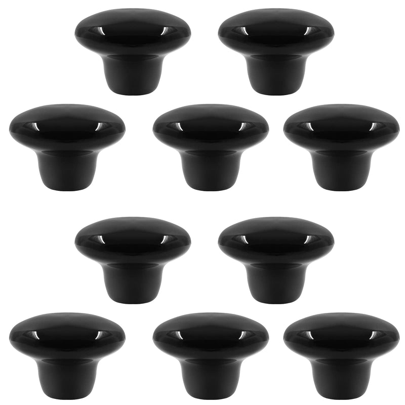 Auvotuis 10Pcs Cabinet Ceramic Knobs, 1.5Inch/ 38mm Black Cute Drawer Knobs Round Dresser Knob Pull Handles with Screws for Cupboard, Wardrobe, Kitchen, Bedroom, Door, Kids' Room - NewNest Australia