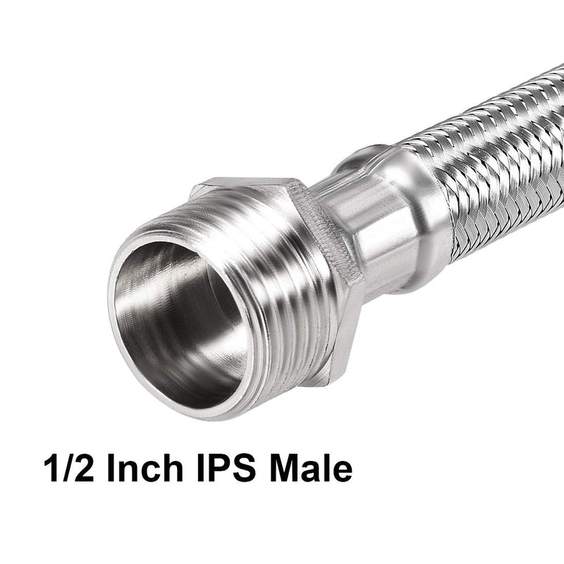uxcell Faucet Supply Line Connector G1/2 Female x G1/2 Male 24 Inch Length 304 Stainless Steel Hose 2Pcs - NewNest Australia