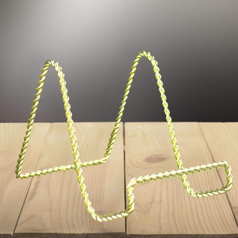 NewNest Australia - BANBERRY DESIGNS Wire Easel Display Stand - Twisted Brass Metal - 4 Inch - Pack of 3… 