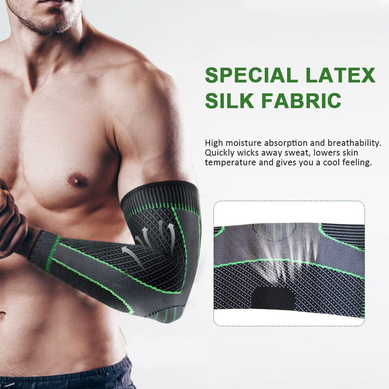 Elbow Brace Men & Women, Pack Of 2 Arm Protection Elbow Bandage Tennis Elbow Non-Slip Compression Cuffs Sports Bandage Elbow Support For Tennis Elbow, Arthritis, Fitness (Xl) - NewNest Australia
