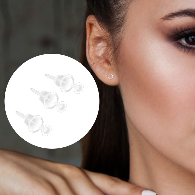 SAVITA 100 Pairs Clear Earrings, Plastic Transparent Earrings Replacements, Clear Ear Pins and Earring Backs for Men Women DIY Supplies - NewNest Australia