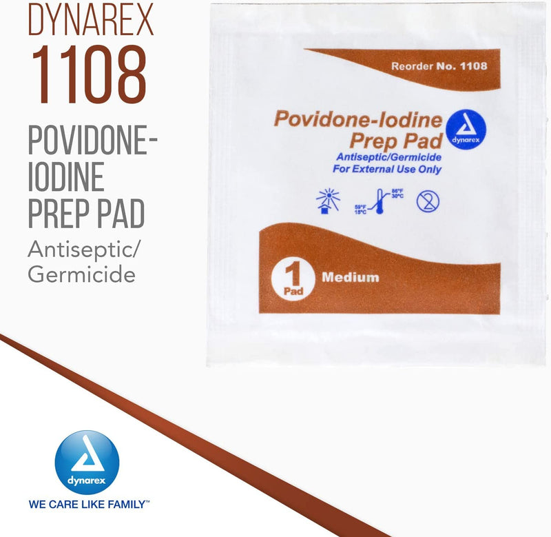 Dynarex 1108 Povidone Iodine Prep Pads (Pack of 100) - NewNest Australia