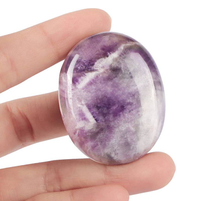 Hxswkk Amethyst Worry Stone Palm Stone Healing Crystals Hand Carved Gemstone Pocket Thumb Chakra Anxiety Healing Stones for Cleansing and Protection Amethyst Crystal - NewNest Australia
