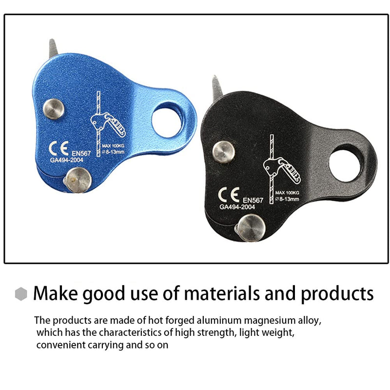 QKDS Climbing Rope Grab, High Strength Self Locking Safety Protective, Climbing Ascender Fall Protection Belay Device Climbing Rope Grip Clamp for Rock Climbing Mountaineering(Blue), free size Blue - NewNest Australia