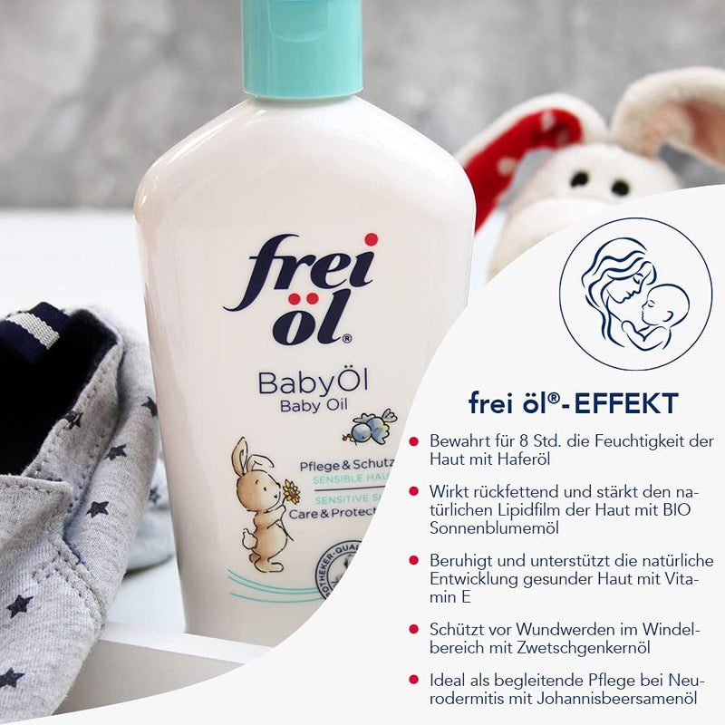 Free Oil Baby Oil, Edible, 100% Natural Ingredients; Accompanying Neurodermatitis (Babies, Children, Adults), Fragrance-Free, Protects Against Sores, Recommended By Midwives, Vegan, 140 Ml - NewNest Australia
