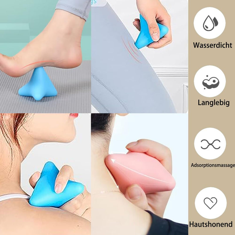 Trigger Point Massager Pain Free Pusher Set, Fascia Ball Massage Fascia Fitness Ball With Suction Cup For Muscle Pain And Tension Of The Shoulder, Neck, Arms, Back And Legs - NewNest Australia