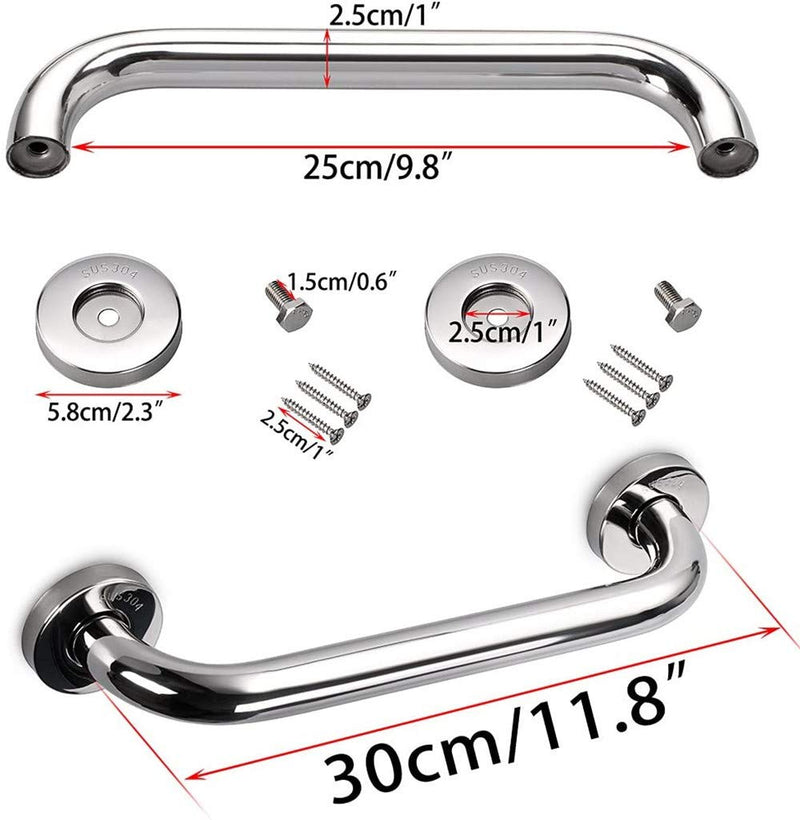 Bathroom Grab Bar Stainless Steel Bath Grab Safety Hand Rail Support Shower Toilet Aid for Disabled Elderly Children Mobility & Daily Living Aids 30CM - NewNest Australia