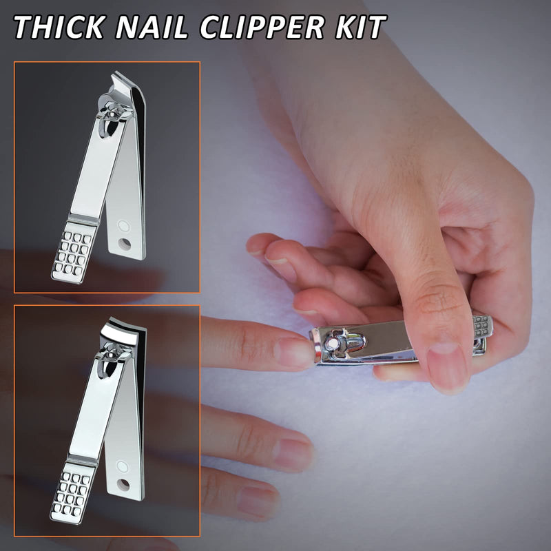 Toenail Clippers for Thick and Ingrown Nails, Black Nail Clipper Kit and Professional Podiatrist Toenail Clippers Heavy Duty Nail Scissors Toenail Treatment Tools Kit for Men Women Elderly - NewNest Australia