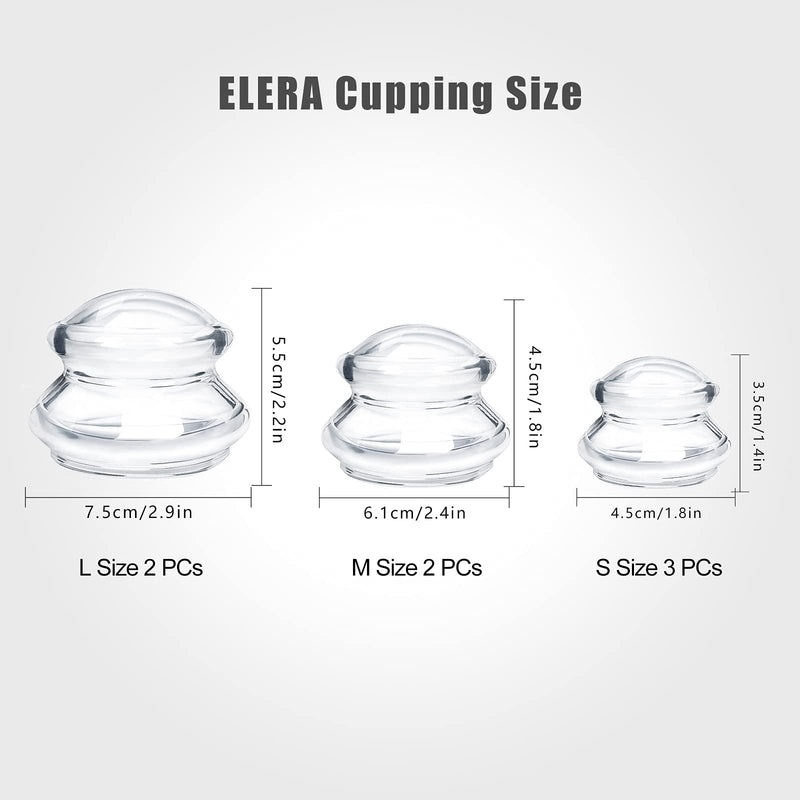 Silicone Massage Cupping Therapy Sets, ELERA Professional Chinese Massage Cups Tools for Joint Pain Relief, Massage Body (7 Cups) 7 Cups(S Size*3, M Size*2, L Size*2) - NewNest Australia