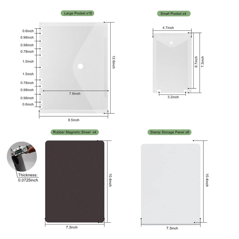 Enjoy Myself Stamp and Die Cut Storage Pockets with Magnetic Sheets Clear Resealable Storage Plastic Seal Bags for Cutting Dies Stencil Embossing Folder Organizer - NewNest Australia