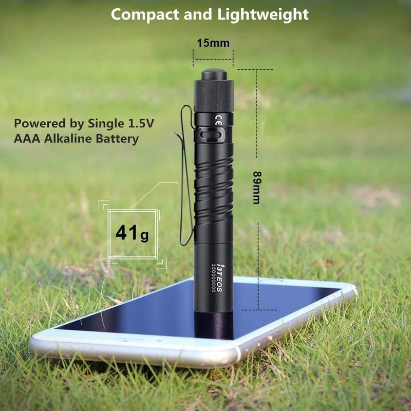 OLIGHT I3T EOS 180 Lumens Dual-Output Slim EDC Flashlight for Camping and Hiking, Tail Switch Flashlight with AAA Battery Black - NewNest Australia