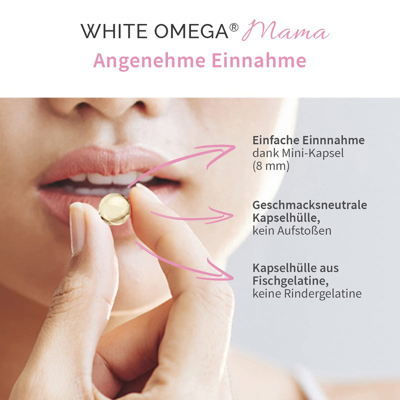 Omega-3 capsules for mothers - before, during and after pregnancy - 293 mg DHA and 173 mg EPA - extra easy to swallow - 90 mini capsules - NewNest Australia