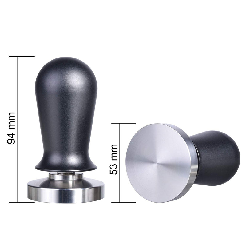 NewNest Australia - 53mm Calibrated Espresso Tamper, MATOW Calibrated Coffee Tamper with Spring Loaded Anodized Aluminum Handle Stainless Steel Flat Base, Professional Espresso Hand Tamper(Aluminum Handle, 53mm Tamper) 