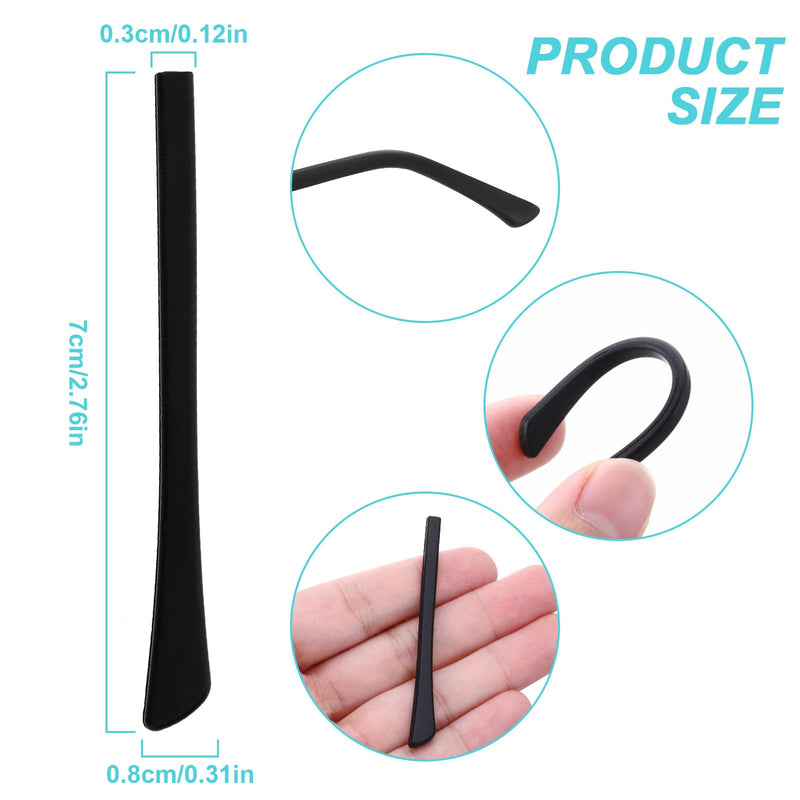 Wllhyf 8 Pairs Replacement Temple Tips For Glasses Non-Slip Glasses Arm Covers, Silicone End Tips, Ear Pads, Tube Sleeve, Soft Comfortable Eyeglass Temple Sleeves For Thin Metal Glasses Legs - NewNest Australia
