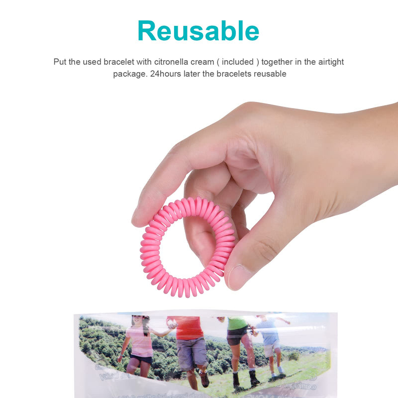 OSDUE 12 Pack Mosquito Repellent Bracelet, Waterproof Anti-Mosquito Wristbands, Adjustable Leather & EVA, DEET-Free Natural Wristbands for Adults, Kids & Babies, 300 Hour Insect Repellent Protection Solid Color (Eva) - NewNest Australia