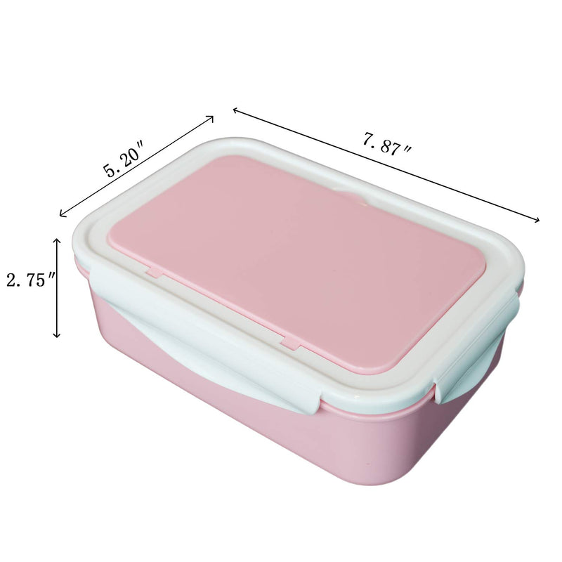 NewNest Australia - UPTRUST Bento Lunch container For Kids, Bento adult box With 3 Compartment. Leak-proof, Microwave safe, Dishwasher Safe, Freezer Safe,Meal Fruit Snack Packing Box(Spoon&Fork included,Pink-White) Pink-White 