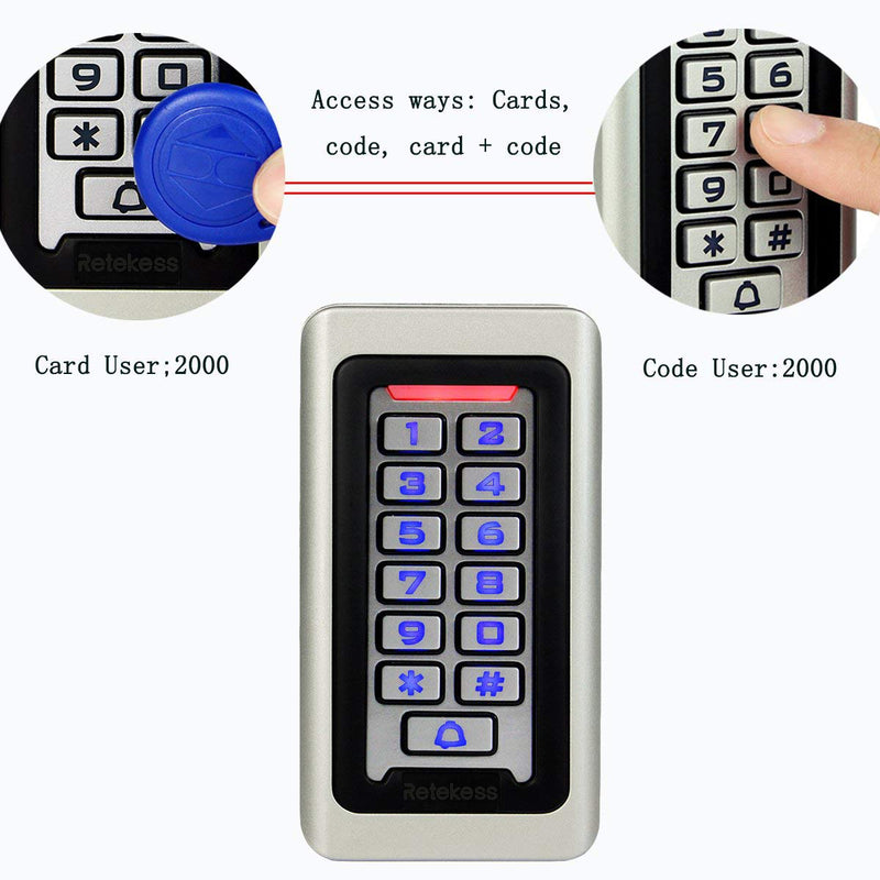 Retekess T-AC03 Security Access Control Keypad,RFID Keypad,Door Access Control,Stand-Alone Keypad,2000 Users,Wiegand 26-bit,Support Proximity RFID Card - NewNest Australia