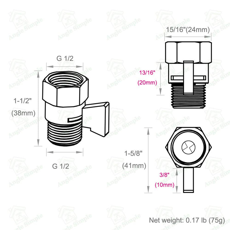 Water Flow Control Valve, Angle Simple Brass Shut Off Valve for Handheld Shower, Water Volume Adjust Valve, Shower Head Flow Control Valve, Water Pressure Regulator, Matte Black - NewNest Australia