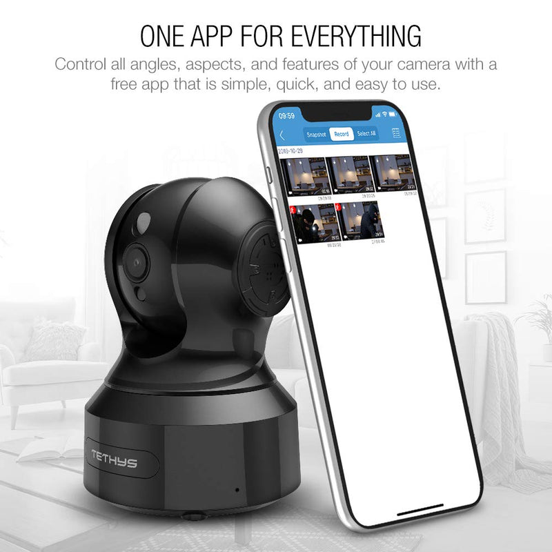 TETHYS Wireless Security Camera 1080P Indoor [Work with Alexa] Pan/Tilt WiFi Smart IP Camera Dome Surveillance System w/Night Vision,Motion Detection,2-Way Audio,Cloud for Home,Business, Baby Monitor - NewNest Australia