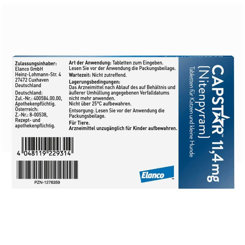 capstar 11.4 mg tablets for cats/small dogs 6 pcs - NewNest Australia