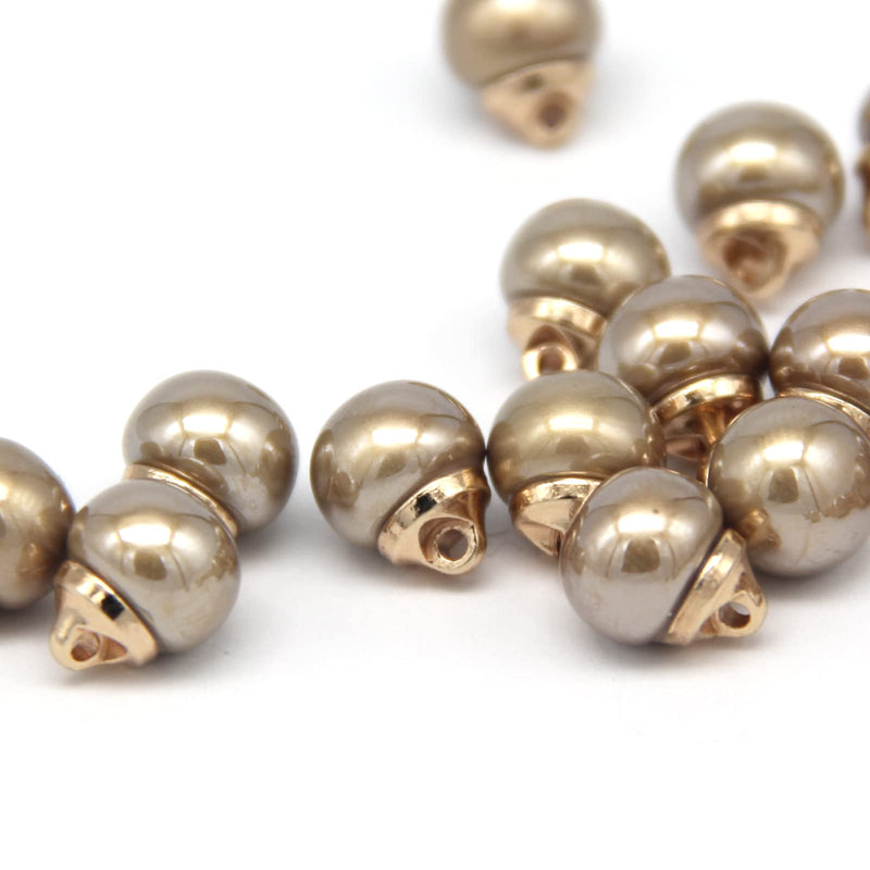 USOSOU 10mm Round Beige Faux Pearl Buttons with Gold Metal Shank, for Clothes, Shirts, Skirts, Wedding Dresses, DIY Crafts, Handmade Sewing Accessories(20pcs 10mm(3/8”)) - NewNest Australia