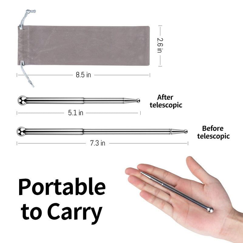 Acupuncture Pen Retractable Stainless Steel Massage Pen Facial Reflexology Tools Trigger Point Massager Tool for Whole Body Massage, Meridian-Dredge with English Instruction & Storage Bag stainless steel acupuncture pen - NewNest Australia