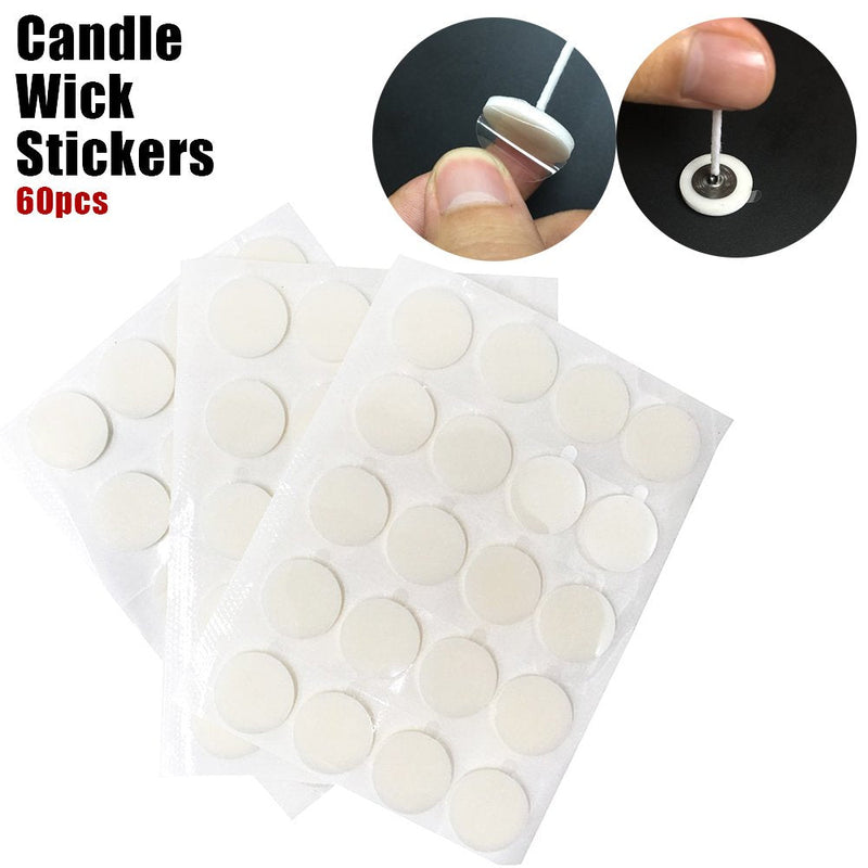 EricX Light 8 inch Candle Wick with Candle Wick Stickers and Candle Wick Centering Device,60 pcs for Candle Making - NewNest Australia