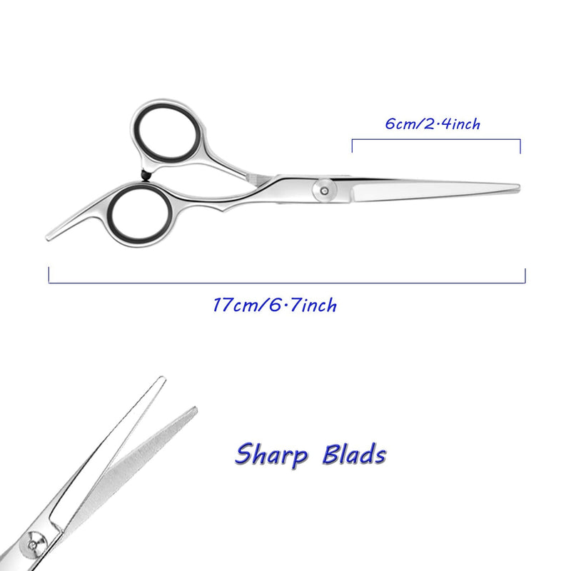 Essoy Professional Hairdressing Scissors/Scissors (6.7 Inches), Stainless Steel Hair Cutting Scissors For Home Salon, Hairdressing Scissors For Women, Men, Children (Silver) - NewNest Australia
