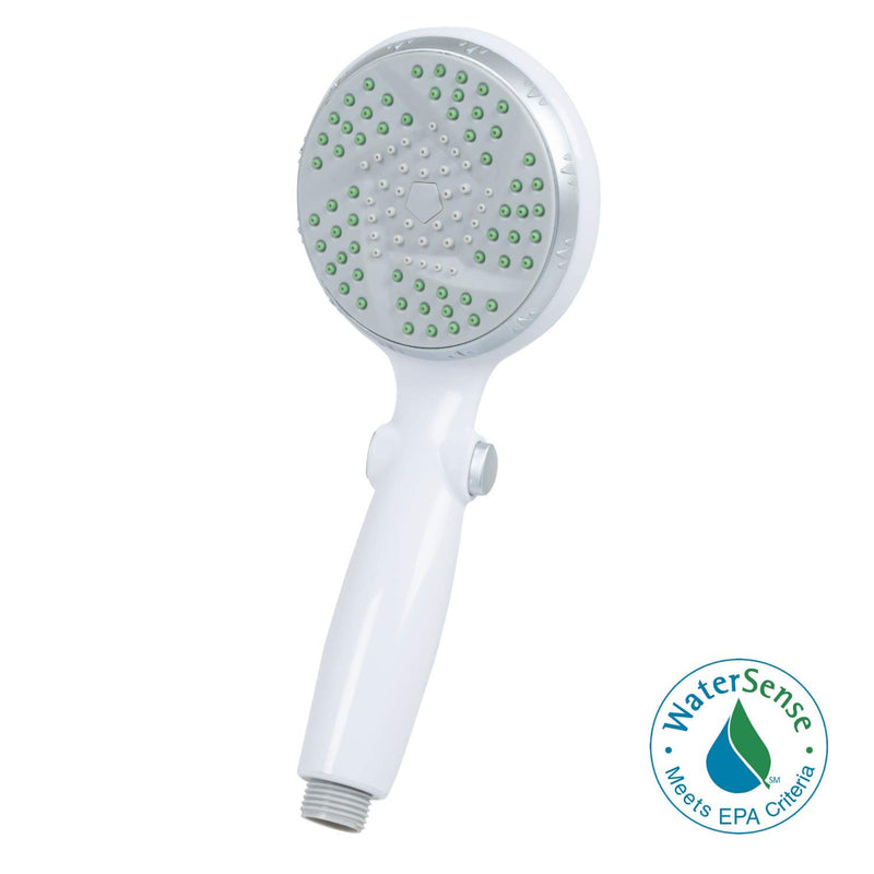 Carex Handheld Shower Head with Extra Long 84" Flexible Hose and Convenient Pause Function - Watersense Certified Handheld Shower Head with Hose with Oversized Spray Head - White - NewNest Australia