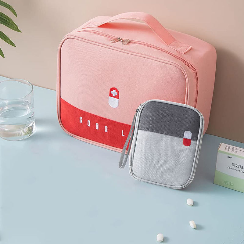 2 Pieces Emergency Storage Bag, Empty Medicine Bag, Travel Medicine Storage Bag, First Aid Kit Empty Bag, for Emergencies at Home, Office, Travel, Hiking, Camping (2 Size) - NewNest Australia