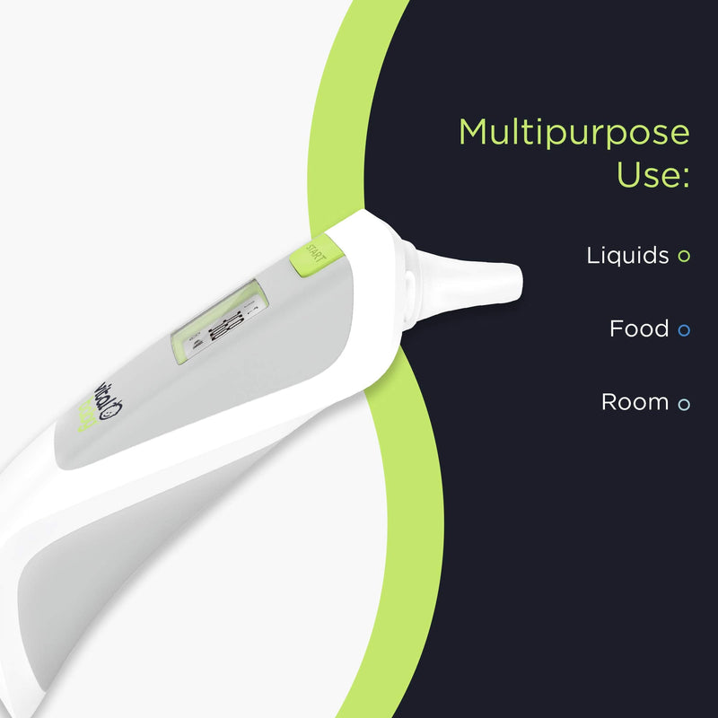 Vital Baby PROTECT 4 in 1 Contactless Thermometer - Different Modes Including Forehead, Ear, Room and Liquid - LCD Display - Colour Change Fever Alert - No Touch Temperature Checker Gun - NewNest Australia