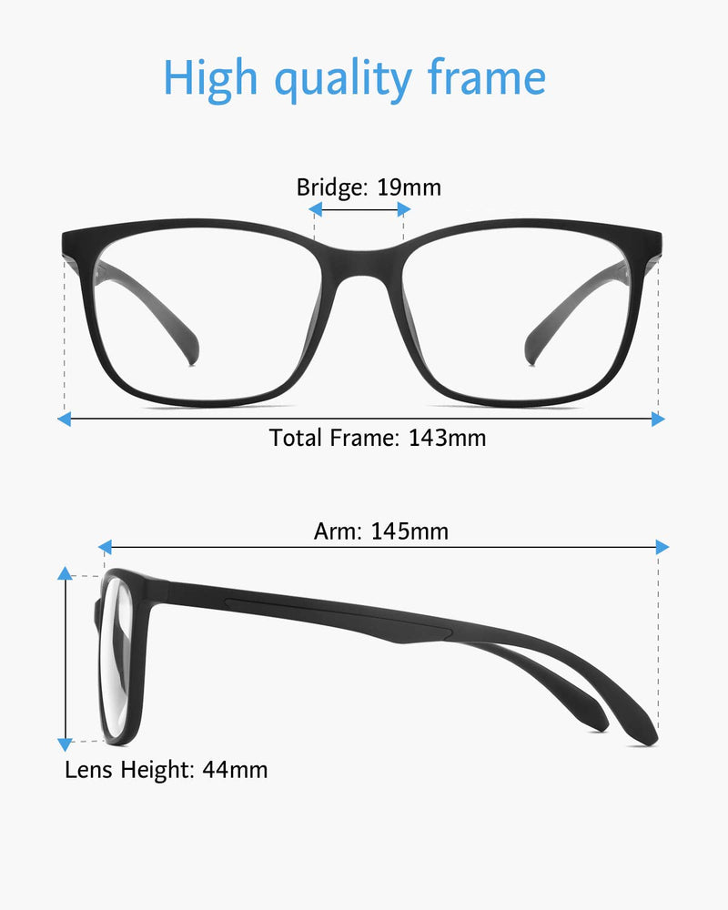 ANRRI Blue Light Blocking Glasses Lightweight Eyeglasses Frame Filter Blue Ray Computer Game Glasses Classic Black - NewNest Australia