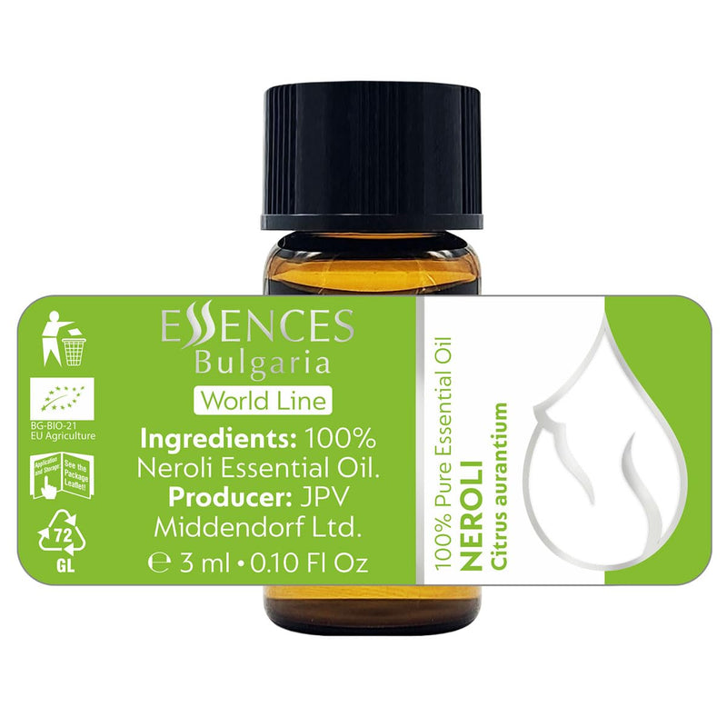 Essences Bulgaria Bio-Neroli Essential Oil 3 Ml Citrus Aurantium 100% Natural Pure Undiluted Therapeutic Grade Aromatherapy Cosmetics Cruelty Free Gmo Free Vegan - NewNest Australia
