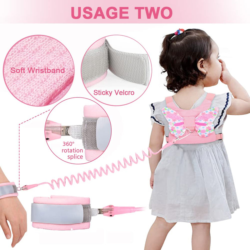 Accmor 3 in 1 Toddler Harness Leashes + Anti Lost Wrist Link, Kids Harness Children Leash for Girls, Child Anti Lost Leash Baby Cute Harness Belt Strap Hold Kids Close While Walking Pink - NewNest Australia